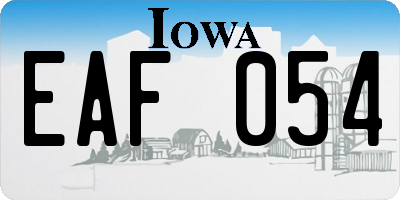 IA license plate EAF054