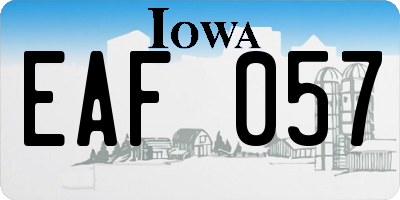 IA license plate EAF057