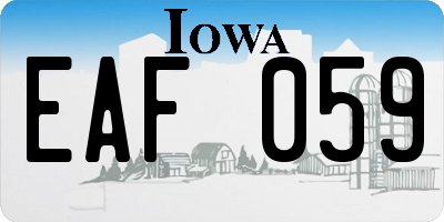 IA license plate EAF059