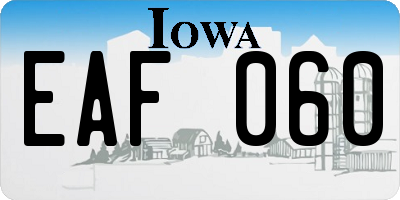 IA license plate EAF060