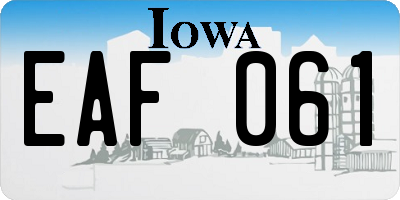 IA license plate EAF061