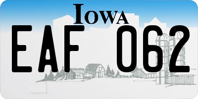 IA license plate EAF062