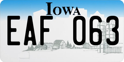 IA license plate EAF063