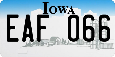 IA license plate EAF066