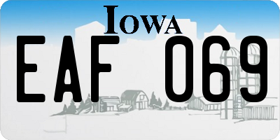 IA license plate EAF069