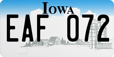 IA license plate EAF072