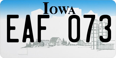 IA license plate EAF073