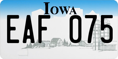 IA license plate EAF075