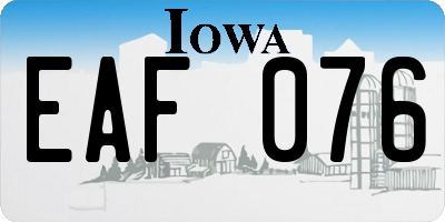 IA license plate EAF076