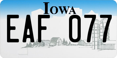 IA license plate EAF077