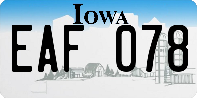 IA license plate EAF078