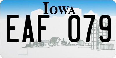 IA license plate EAF079