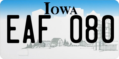 IA license plate EAF080