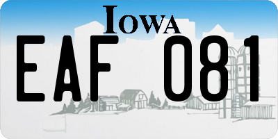 IA license plate EAF081