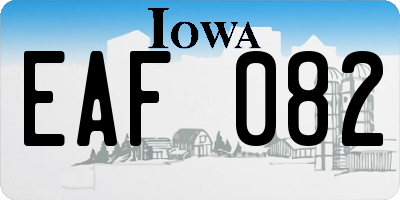 IA license plate EAF082