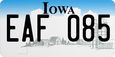 IA license plate EAF085