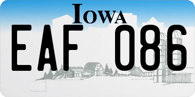 IA license plate EAF086