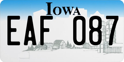 IA license plate EAF087