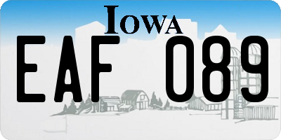 IA license plate EAF089