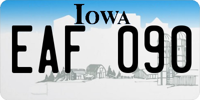 IA license plate EAF090