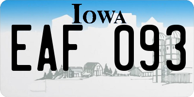 IA license plate EAF093