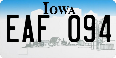 IA license plate EAF094