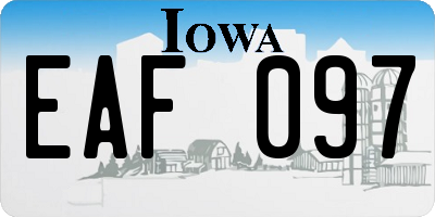 IA license plate EAF097