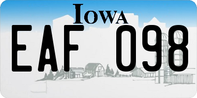 IA license plate EAF098