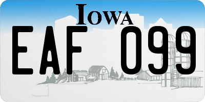 IA license plate EAF099