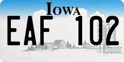 IA license plate EAF102