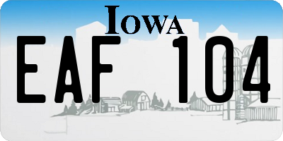 IA license plate EAF104