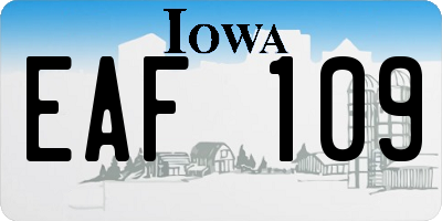 IA license plate EAF109