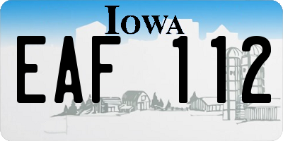 IA license plate EAF112