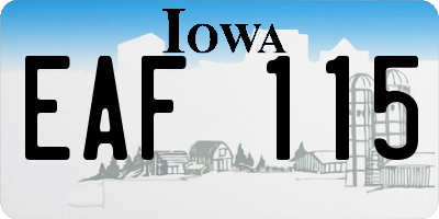 IA license plate EAF115