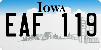 IA license plate EAF119