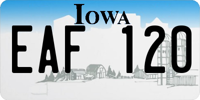 IA license plate EAF120