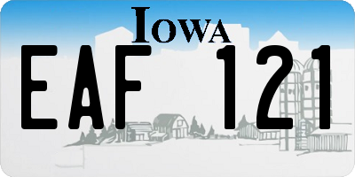 IA license plate EAF121