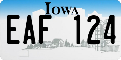 IA license plate EAF124