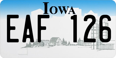 IA license plate EAF126