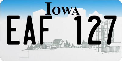 IA license plate EAF127