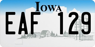 IA license plate EAF129