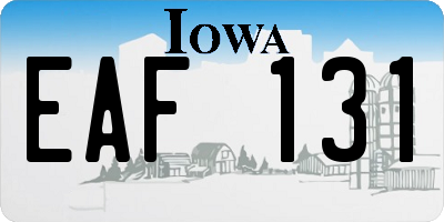 IA license plate EAF131