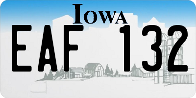 IA license plate EAF132