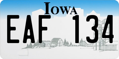 IA license plate EAF134