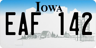 IA license plate EAF142