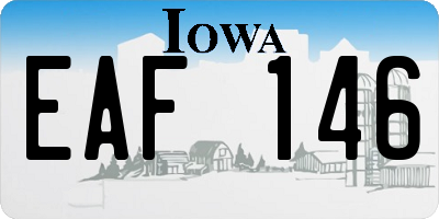 IA license plate EAF146