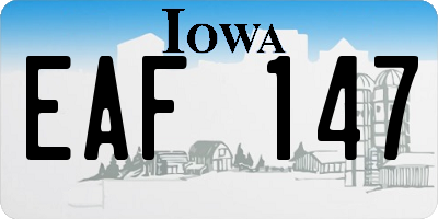 IA license plate EAF147