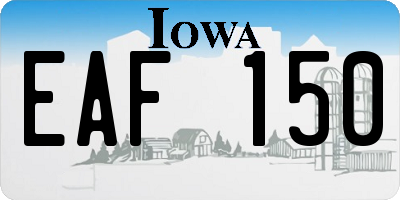 IA license plate EAF150