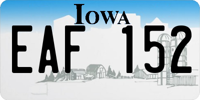 IA license plate EAF152