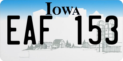 IA license plate EAF153